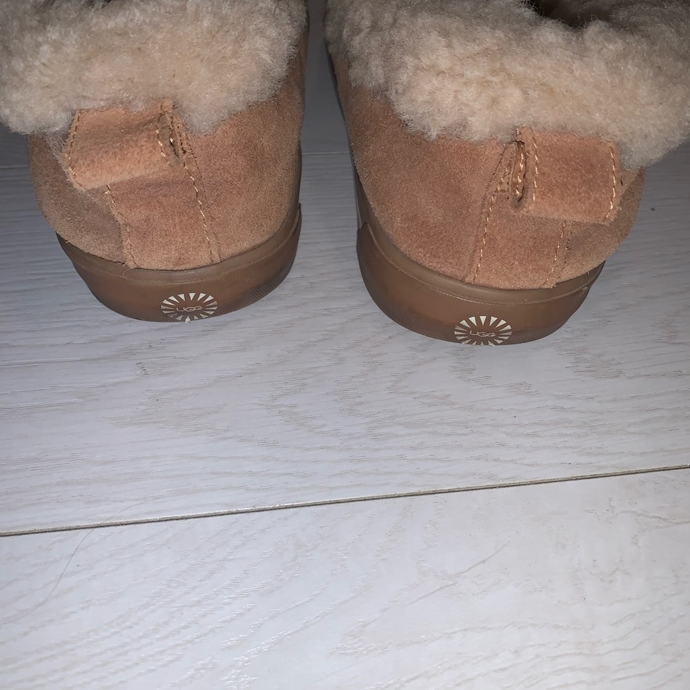 UGG Platform Suede Flat Slippers Carmel Brown Size 6 - Picture 7 of 9